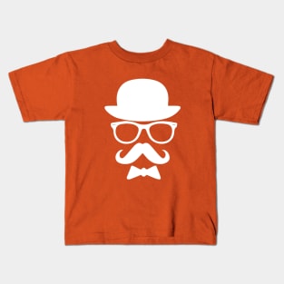 Hat, Glasses, Mustache, and Bow Tie Kids T-Shirt